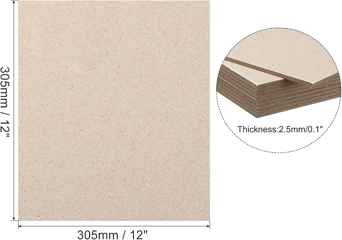 PATIKIL 12x12x0.1" Chipboard Sheets, 20Pcs 100PT Thick Book Board Binders Board Sturdy Bookbinding Supplies for Book Binding Cover, Gray - Image 2