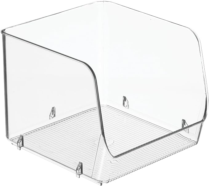 iDesign Stackable Open-Front Storage Bins, Set of 6, Clear | Kitchen and Pantry Organization - Image 10