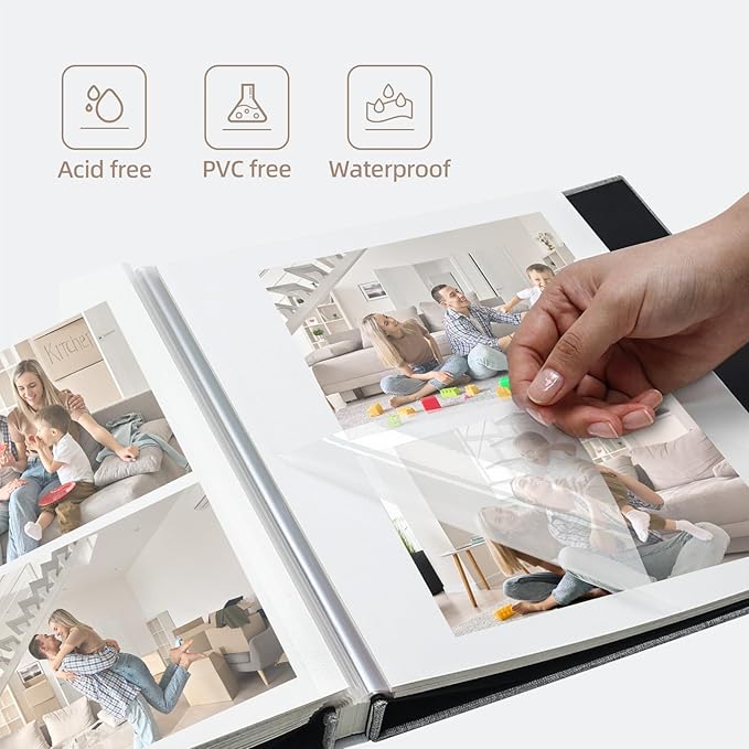 Vienrose Photo Album Self Adhesive 4x6 5x7 3x5 8x10 Scrapbook Album DIY Scrap Book with Metallic Pen 120 Pages | Large Scrapbook Album, 60 Sheets, 3x5 4x6 5x7 8x10 Photos, Metallic Pen, DIY Memory Book, Family Memories, Baby Photos - Image 4