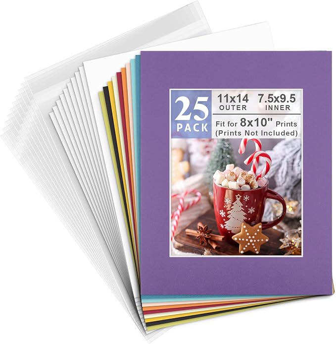 Golden State Art 11x14 Pack of 25 Mixed Colors Complete Set with White Core by GoldenStateArt