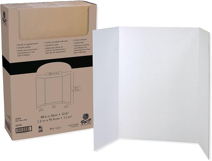 PAC3763 - Pacon Spotlight White Headers Corrugated Presentation Board by Creativity+Inspired
