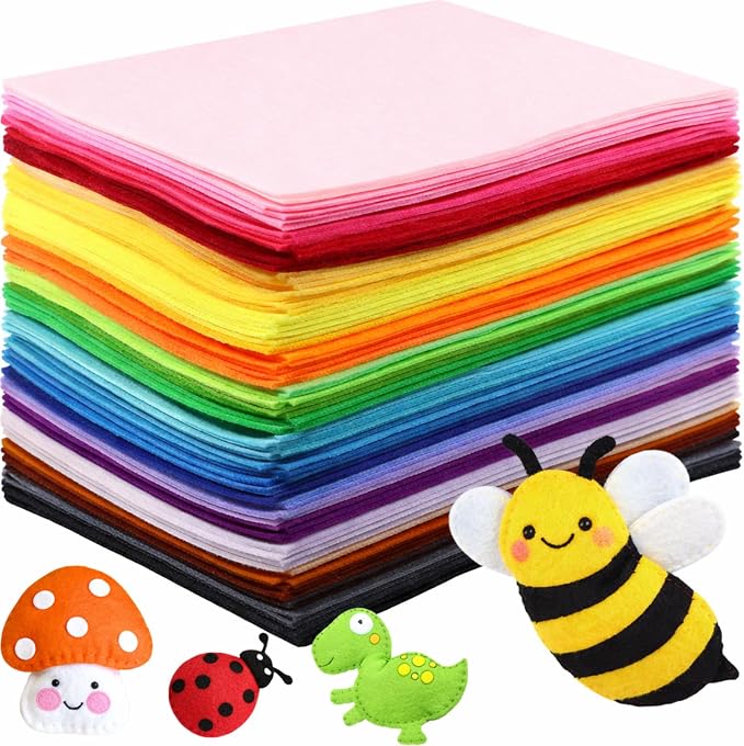 Reginary 120 Pcs 12 x 16 Inch Felt Sheets Bulk for Craft 40 Assorted Color Felt Fabric Squares Stiff Paper for Back to School Festival Holiday DIY Craft Sewing Patchwork by Reginary