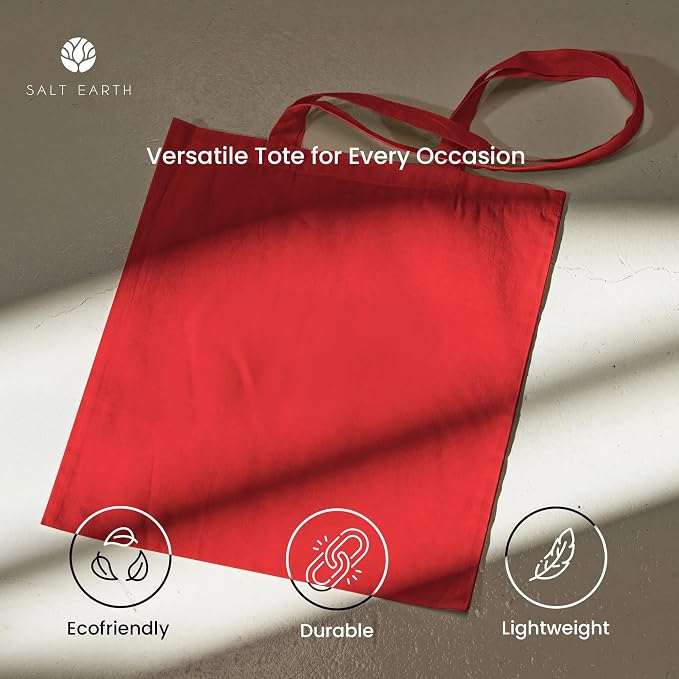 Salt Earth 5|6|12|24|48|100|200 Pack ToteBags Bulk Reusable Totes Grocery Shopping Cloth Bags DIY Promotion Gift Beach Travel - Image 6