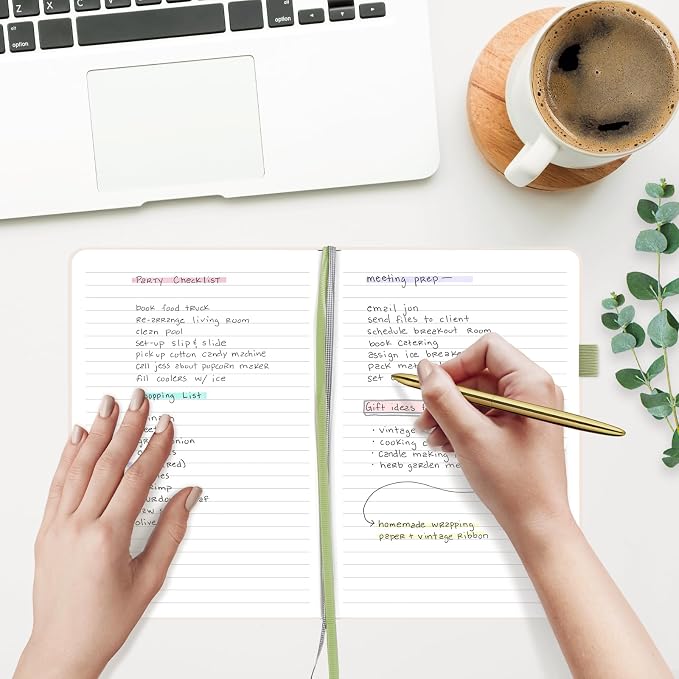 &And Per Se Lined Hardcover Notebook – A5 5.7"x8" College Ruled, 160 Pages, 100gsm Thick Paper – Aesthetic Journal for Women, Gift-Ready Planner, Everyday Writing Notebook (Botanical Floral) - Image 6