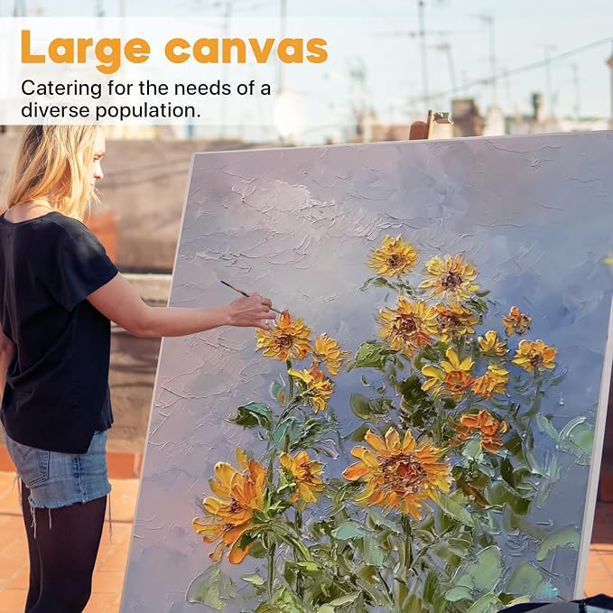 CONDA Large Canvas for Painting 36x48 Inch 2-Pack, Big Stretched Canvas 100% Cotton, Primed Acid-Free, Artist Canvas for Acrylics Oils Pouring Painting - Image 6