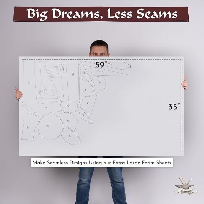 The Foamory 2-Pack White EVA Foam Sheet - 3mm Thick 35x59 inch Craft Foam | Premium High-density 85kg/m³ Shape Retention Foam. Easy Heat Shape and Sand DIY Armor, Comic-con, Anime and Halloween Costume - Image 3