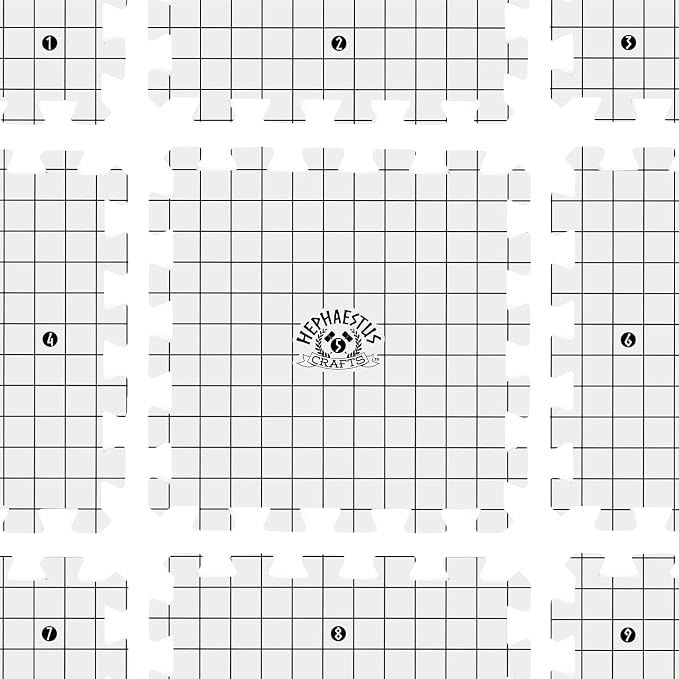 Hephaestus Crafts Blocking Mats for Knitting - Pack of 9 GRAY Blocking Boards with Grids for Needlepoint or Crochet. 150 T-pins | Blocking Boards with Grids for Needlepoint or Crochet, Includes 150 T Pins - Image 9