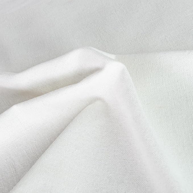 Linen Fabric by The Yard - 5 Yard 62 Inch Wide Bright White | Embroidery Fabric Plain Solid Color Cloth for Needlework, Quilting, Embroidery, Curtain, Garments Craft - Image 2