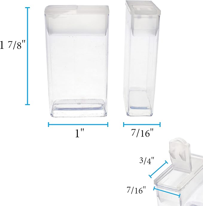 The Beadsmith Clear Plastic Boxes - Rectangle with a Flip Top Cap - 7/16” x 1” x 1-7/8” - Use for Beads, Bath Salts, Wedding & Party Favors, Home or Office Storage - Bag of 100 - Image 5
