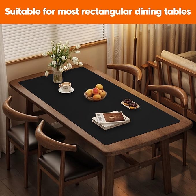 Large Silicone Mat, 24"x80" Heat Resistant Mats for Countertop, Black | Multipurpose Use Cuttable Silicone Roll for Use As Kitchen Island Mat, Dining Table Mat. Skin-friendly Material - Image 5
