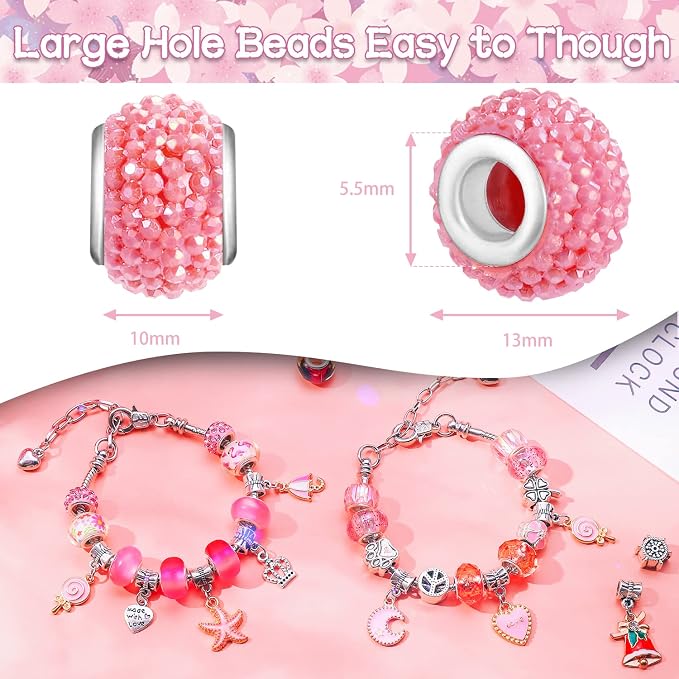 Aipridy 500 Pcs Large Hole European Beads, Craft Supplies Kit，Assorted Mixed Color Lampwork Spacer Beads for DIY Bracelet Jewelry Making (500, Mixed) - Image 3
