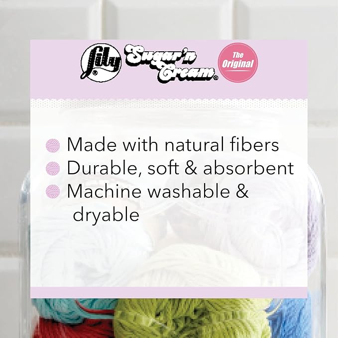 Lily Sugar'N Cream Jute Yarn - 6 Pack of 71g/2.5oz - Cotton - 4 Medium (Worsted) - 120 Yards - Knitting/Crochet - Image 7