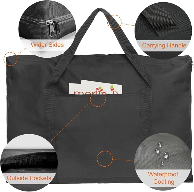 Cupohus 19" x 25" Lightweight Art Portfolio Bag (Edition 2.0) with Outer Pockets and Handle, Student Carry Transport Storage Bag for 18" x 24" Artworks - Image 5