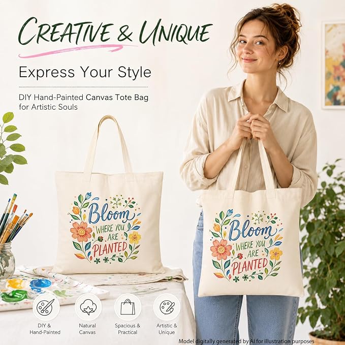 30Pcs Blank Tote Bags, Blank Canvas Tote Bags for Do It Yourself Enthusiast | Suitable for Do It Yourself Enthusiast Personalized Craft, Do It Yourself Gifts for Family, or Friends - Image 8
