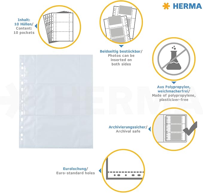 HERMA 7584 Fotophan Horizontal Photo Pockets (Pack of 10) - Image 7