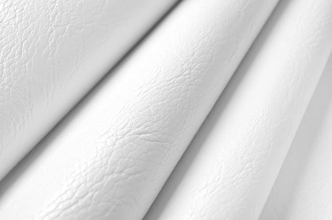 Wento Thick Faux Leather Fabric Soft Skin Grain PU Leather for Furniture Cover Reupholster Sofa Chairs Cushions Vinyl Upholstery (5 Yards, White) - Image 2