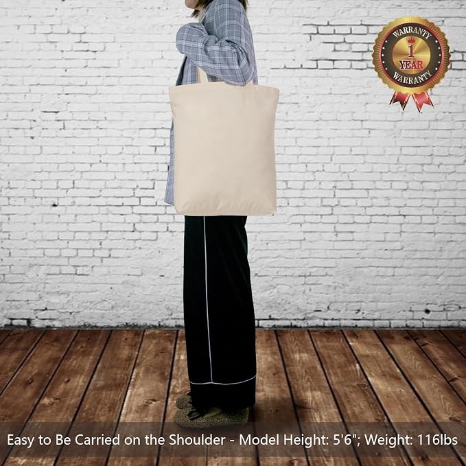 TOPDesign 48-Pack Cotton Tote Bags with 4" Gusset, 15"x16"x4" Economical Lightweight Reusable Grocery Shopping Cloth Bags, Bulk Blank Plain Totes for DIY, Vinyl, Sublimation, Gift (Natural) - Image 3