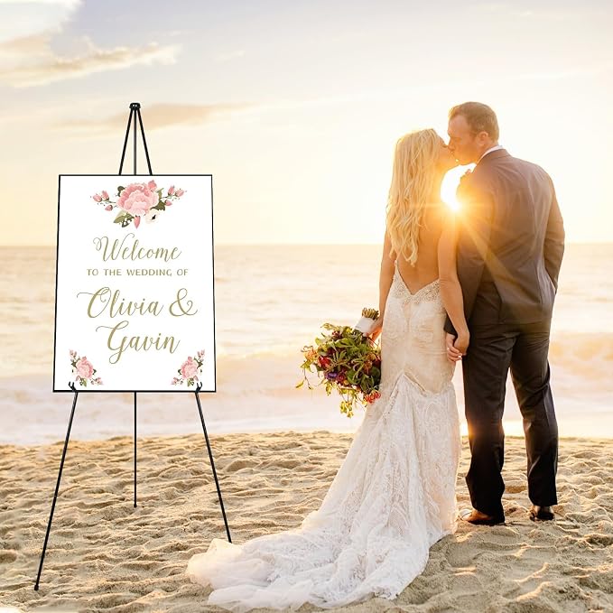 DAJAVE 6 Pack Display Easel Stand 63 Inch Folding Easels for Display, Portable Tripod Display Easel, Black Adjustable Metal Easel for Wedding Sign, Posters, Painting - Image 6