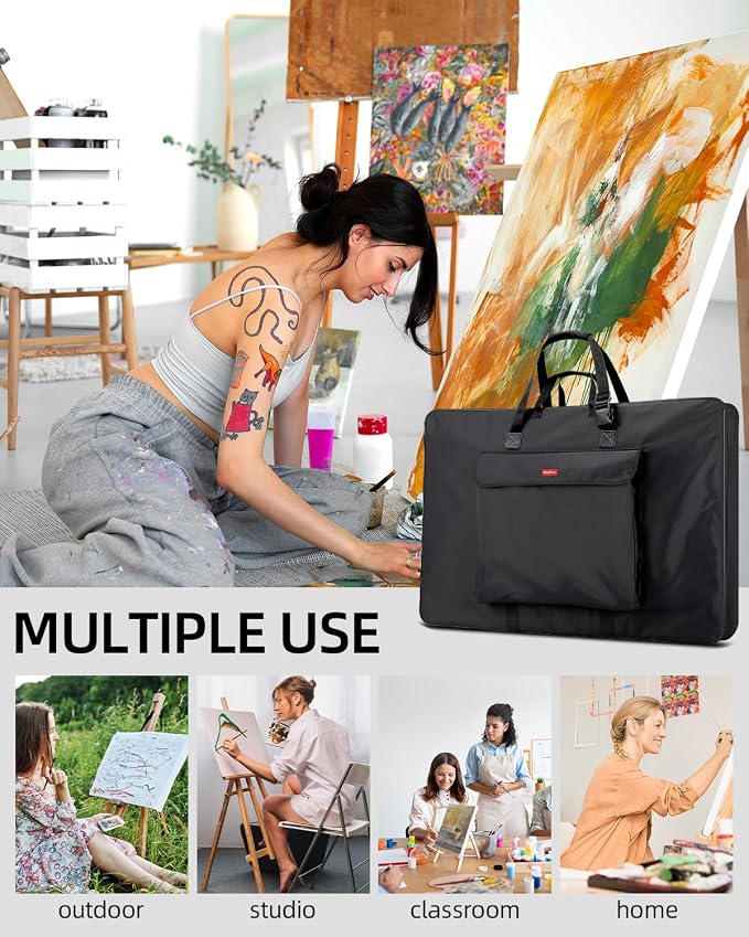 Nicpro Large Art Portfolio Bag 36 x 48 in, Nylon Artist Storage Case | Adjustable Shoulder Strap, Waterproof Carrying Bag for Professional Artwork Sketch Drawing Canvas Photography Poster - Image 6