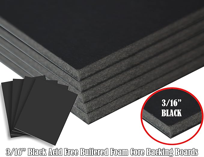 Black Foam Board 5x7 50PK. 3/16 Thick Black Foam Core Board Large 5x7 Black Poster Board. Foamcore – Quality Alternative for Black Cardboard, Polystyrene Rigid Foamboard Large Foamcore Backing - Image 7