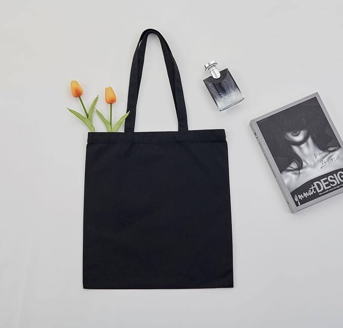 Canvas Tote Bags 15x16 – 2 | 6 | 12 Pack Reusable Cotton Totes for Grocery, Crafts, DIY, Painting - Image 5