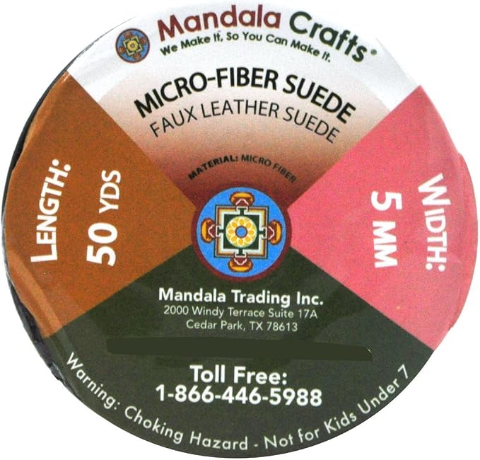 Mandala Crafts 5mm Goldenrod Faux Suede Vegan Leather, Jewelry Making | 50 Yards Durable Flat Leather Strings, Laces & Strips for Bracelets, Necklaces, Braiding, Dream Catchers Supplies & Chokers - Image 3