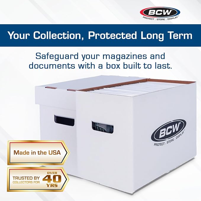 BCW Magazine/Document Storage Box 10-Pack | Durable Cardboard Filing Box - Image 2