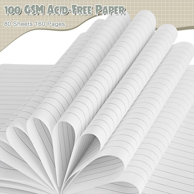 Laumoi 14 Pack Hardcover Lined Journal Notebooks Bulk,Morandi Color,A5 | PU Leather Journaling, Wide Ruled, with Pen Holder, for Office Business Work Writing - Image 3
