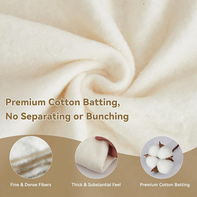 QSTEHEML Natural Cotton Batting for Quilting 47" x 8 Yards, Quilt Batting for Sewing, Lightweight Batting Fabric for Potholders & Handmade Quilts & DIY Projects, Microwave Safe for Bowl Cozies - Image 6