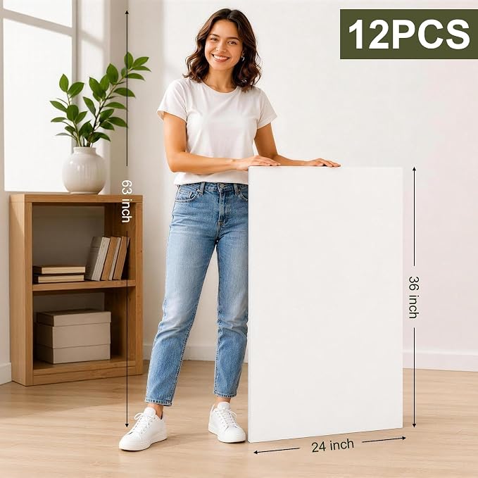 Ndsox 12 Pack White Foam Board 24"x36", 0.23" Thick Foam Core Poster Board | Large Lightweight Foam Sheets for Art Crafting, Acid-Free Foam Poster Board for Pictures Mounting, Displaying & Projects - Image 2
