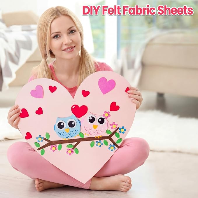 Moukeren 180 Pcs 6 X 6 Inch Felt Sheets, 20 Colors | Stiff Fabric Squares Ideal Craft Sewing, DIY Patchwork Projects, Nonwoven Material, Bulk Supply Holiday and Festival Decor - Image 7