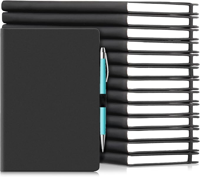 Laumoi 14 Pack Lined Journal Notebooks 5.5 x 8.2 Inch A5 Hardcover Notebook College Ruled Notepad with Pen Holder PU Leather Ruled Lined Journals for School Business Work Writing(Black) by Unknown