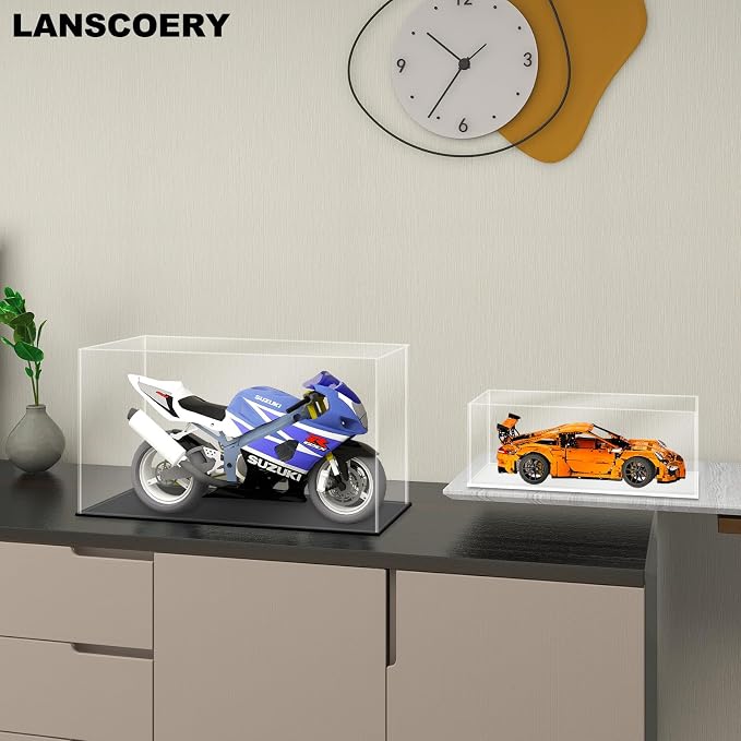 LANSCOERY Large Acrylic Display Case, 19.7 x 15.7 x 7.9 in, Upgraded Thickened UV-Resistant Showcase, 10mm Heavy Duty Matte Base, 98% Clarity Dustproof Box for Statues & Memorabilia - Image 8