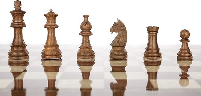 Wooden Tournament Chess Set with Wooden Board and Chess Pieces - Chessmen - European (19" (48cm) - Staunton M)