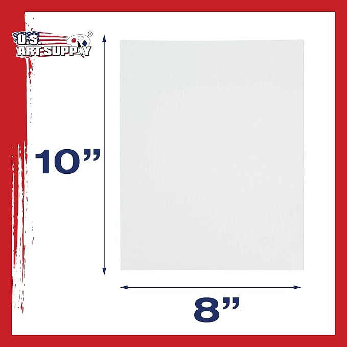 U.S. Art Supply 8 X 10 Inch Art Canvas Board Panels 12 Pack - 8 Ounce Heavyweight Cotton Acid Free Canvases for Painting Acrylics and Watercolor (1 Case of 12 Single Canvas Painting Panels) - Image 3