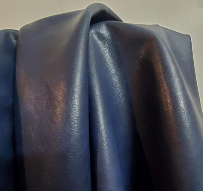 NAT Leathers | Navy Soft Faux Vegan PU (Peta Approved Vegan) Leather by The Yard Synthetic Pleather 0.9 mm Nappa Yards (900 inch Wide x 54 inch) Soft Smooth Upholstery (Navy, 25 Yards (900"x54")) - Image 3