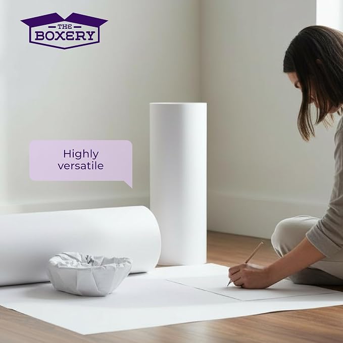 The Boxery Packing Paper Roll 1440'L x 24" W (Equal to 1000 Sheets 17" Long) White Large Newsprint for Packing, Protection, Shipping, Moving Supplies, Storage - Image 6