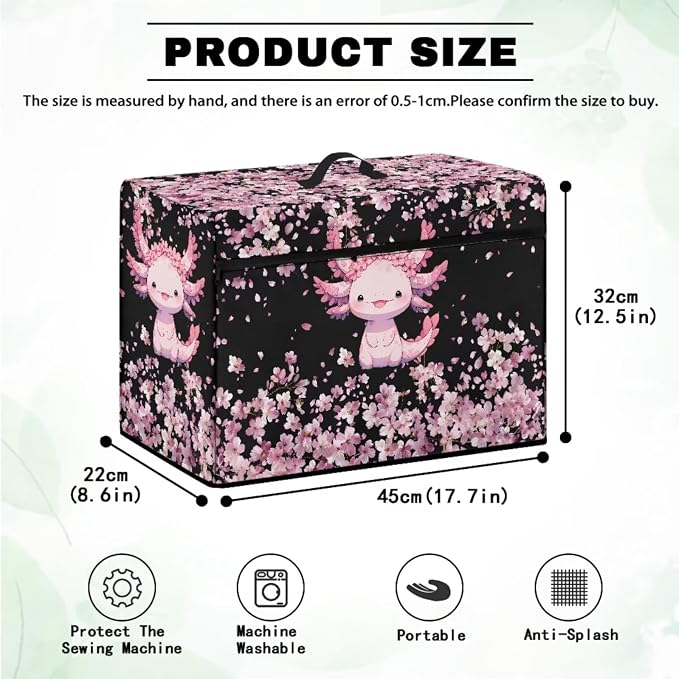 Axolotl Sewing Machine Covers - Dust Resistant Mats for Table with Pockets for Accessories - Water Resistant - Image 5