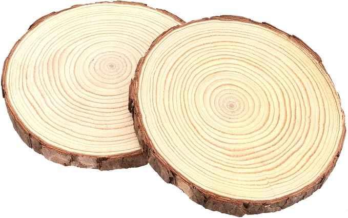 15 Pack 6-7 Inch Natural Wood Slices for Crafts, Unfinished Wood Slices with Bark 0.6 Inch Thick Wood Rounds Wooden Coasters for Crafts, Ornaments, Decorations - Image 4