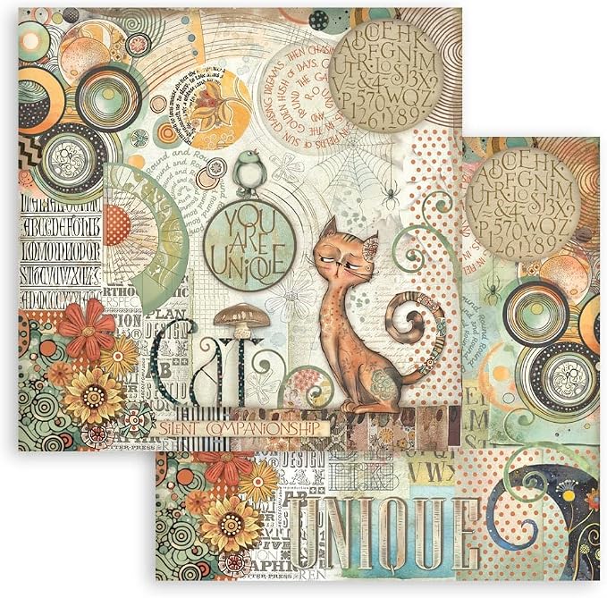 Stamperia - Scrapbook Paper Pad for Scrapbooking, Albums, Card Making, Bullet Journalling and More, Acid Free, Double-Sided, Perfect for Hobbies, Crafts, and Gifting (Furry Friends) (20.3 x 20.3 cm) - Image 4