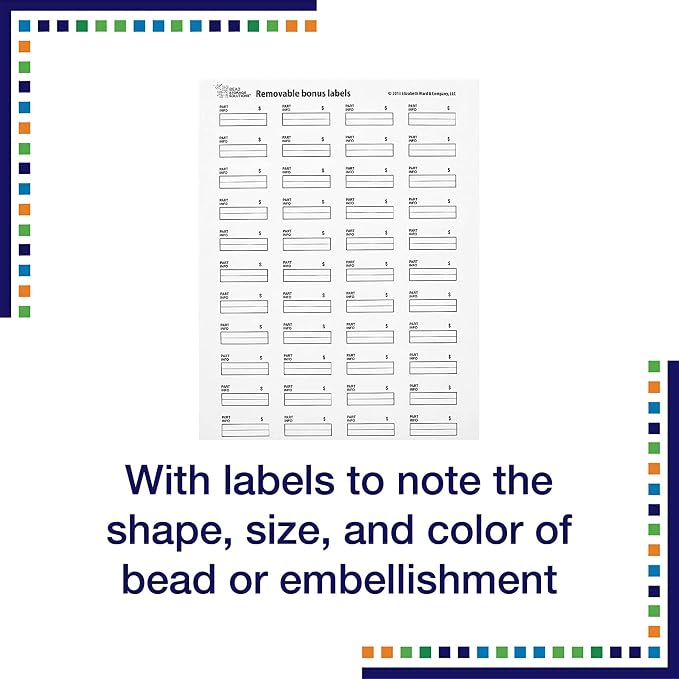 Elizabeth Ward Bead Storage Solutions Plastic Storage Tray and Bead Organizer with 78 Containers of Various Sizes, Tray, and Lid for Beads, Clear | Bead Organizing Bin with Tray, Lid and 78 Variable Sized Containers - Image 2