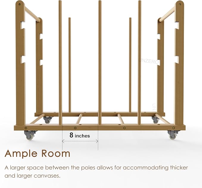 Art Storage Rack, Art Canvas Storage, Art Drying Rack, Canvas Boards Rack Art Storage with Handle & Caster Wheels for Drawing Board, Panel, Paper Pad for Art Studios, Artworks, Gallery - Image 6