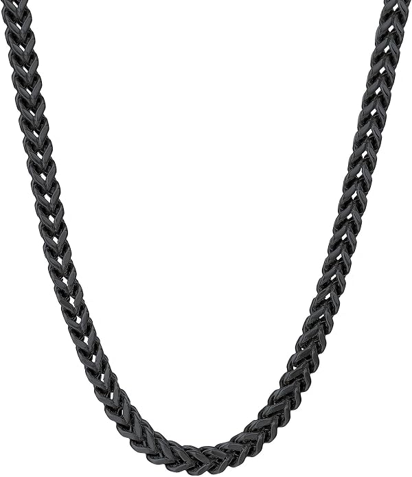 Metro Jewelry Stainless Steel 20 to 30 Inches Long Foxtail Necklace for Men with Black or Yellow Gold Ion Plating 6 mm Thick Chain with Lobster Claw Clasp by MetroJewelry