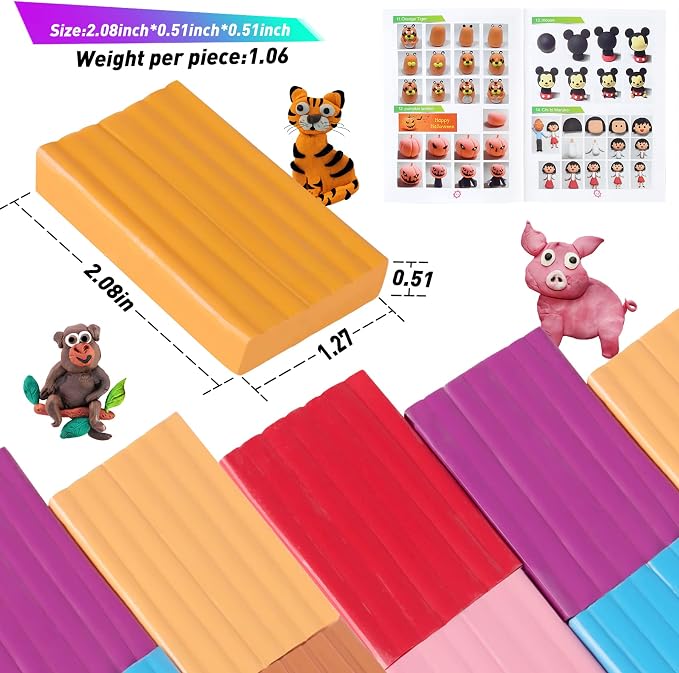 Cyajm 50 Colors Oven Bake Polymer Clay Kit, DIY Jewelry Crafts & Home Decor | 50 colors soft oven bake clay. Easy to shape. For jewelry, home decor, school art projects. For adults and beginners - Image 4