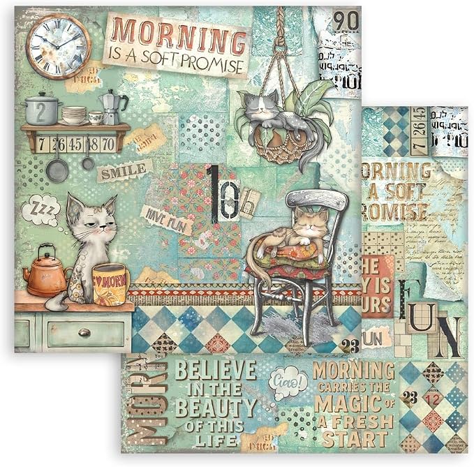 Stamperia - Scrapbook Paper Pad for Scrapbooking, Albums, Card Making, Bullet Journalling and More, Acid Free, Double-Sided, Perfect for Hobbies, Crafts, and Gifting (Furry Friends) (12 x 12 inches) - Image 6