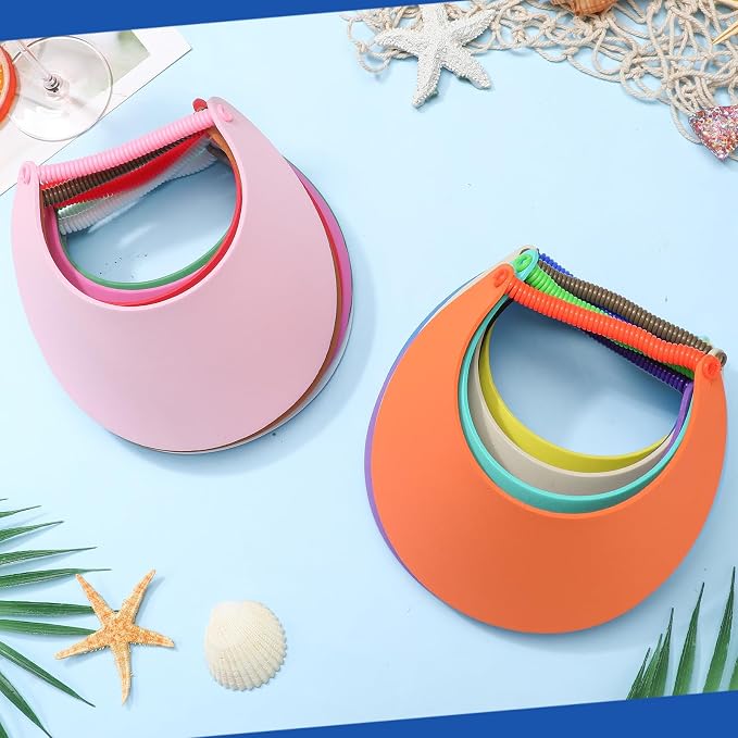 Yahenda Foam Visors for Kids Bulk with Coil Bands Craft Visors Colorful Sun Summer Hats Party Supplies for Boys Girls - Image 7