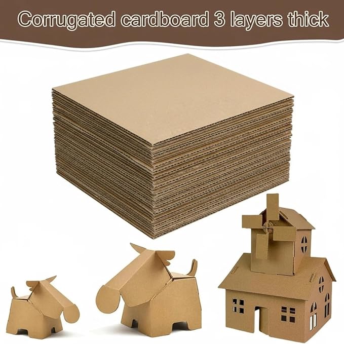 Flat Cardboard Sheets for Crafts - 8.5x11 Inch Bulk Corrugated Cardboard Sheets & 3 mm Thick Chipboard for Mailer Inserts & Dividers - Craft Board & Backing Board for DIY Crafts,100 pack - Image 5