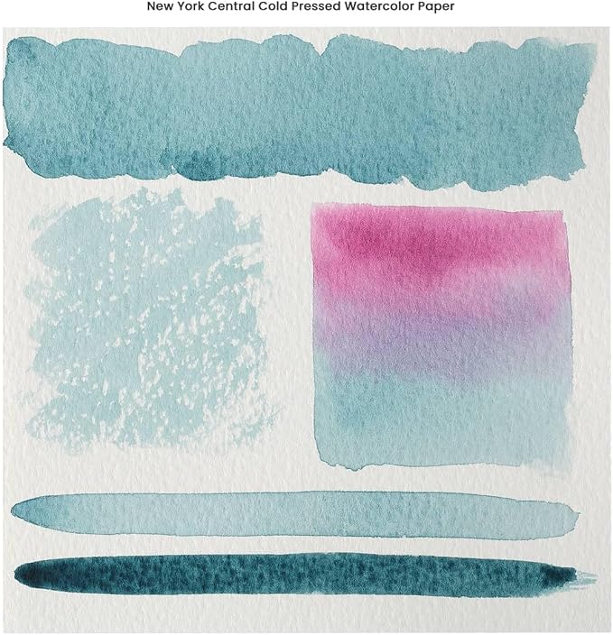 New York Central Watercolor Paper - 9x12-1 Pack of 5 Sheets - 300 lb. Cold Press - 100% Cotton, Acid-Free, Archival Quality, Bright White Watercolor Paper Pad for Wet & Dry Media - Image 5