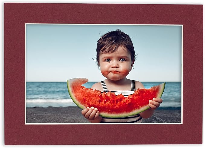 8x10 Mat for 12x16 Frame - Precut Mat Board Acid-Free Show Kit with Backing Board, and Clear Bags Maroon 8x10 Photo Matte Made to Fit a 12x16 Picture Frame Matboard for Framing, Pack of 25 Mats - Image 8
