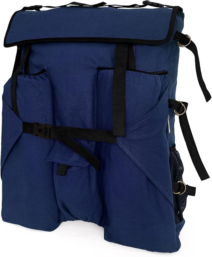 JJRING Heavy Duty Plein Air Artist Backpack With Handheld Strap, Blue | Art Supply Storage Tote Bag For Carrying 18x24 Artwork & Drawing Boards by JJRING